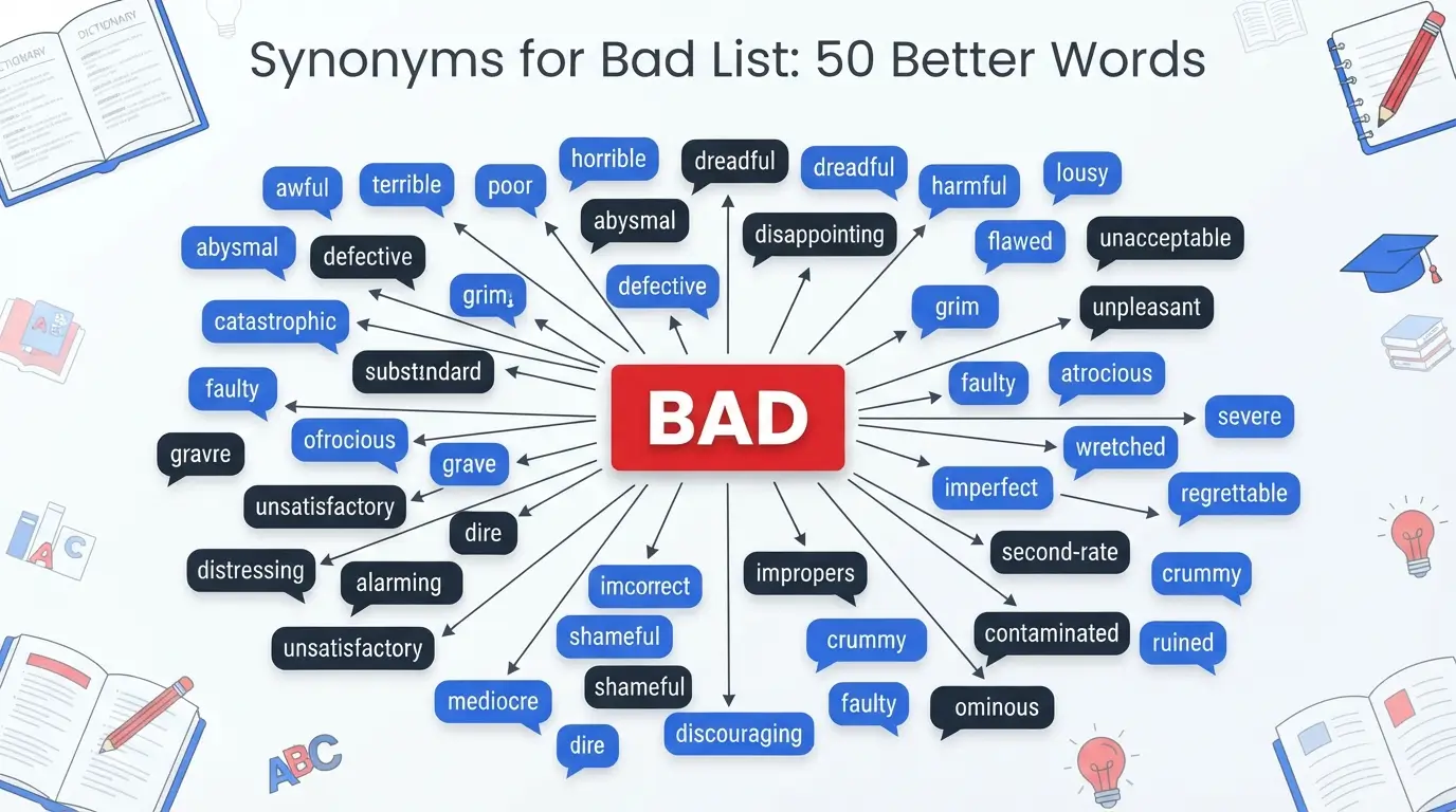 synonyms for bad list