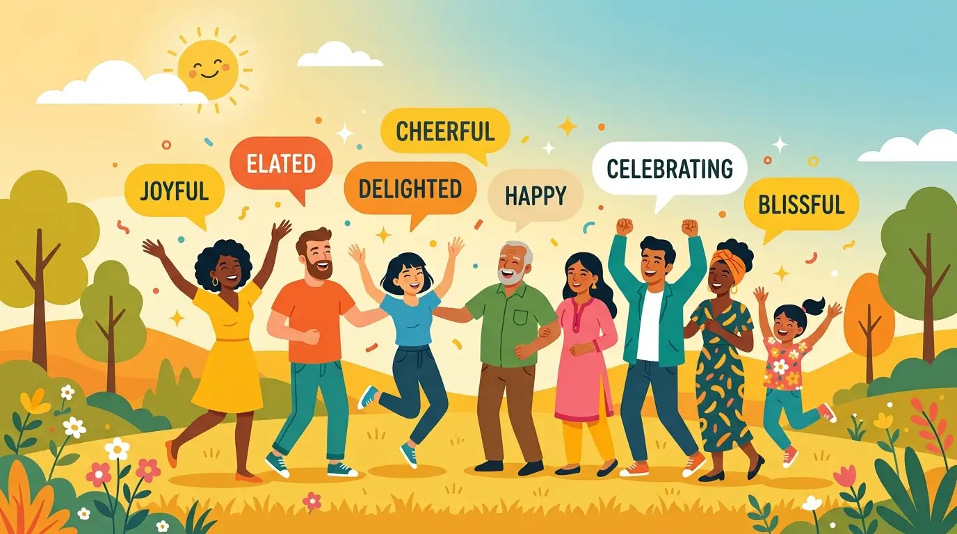 synonyms for happy examples
